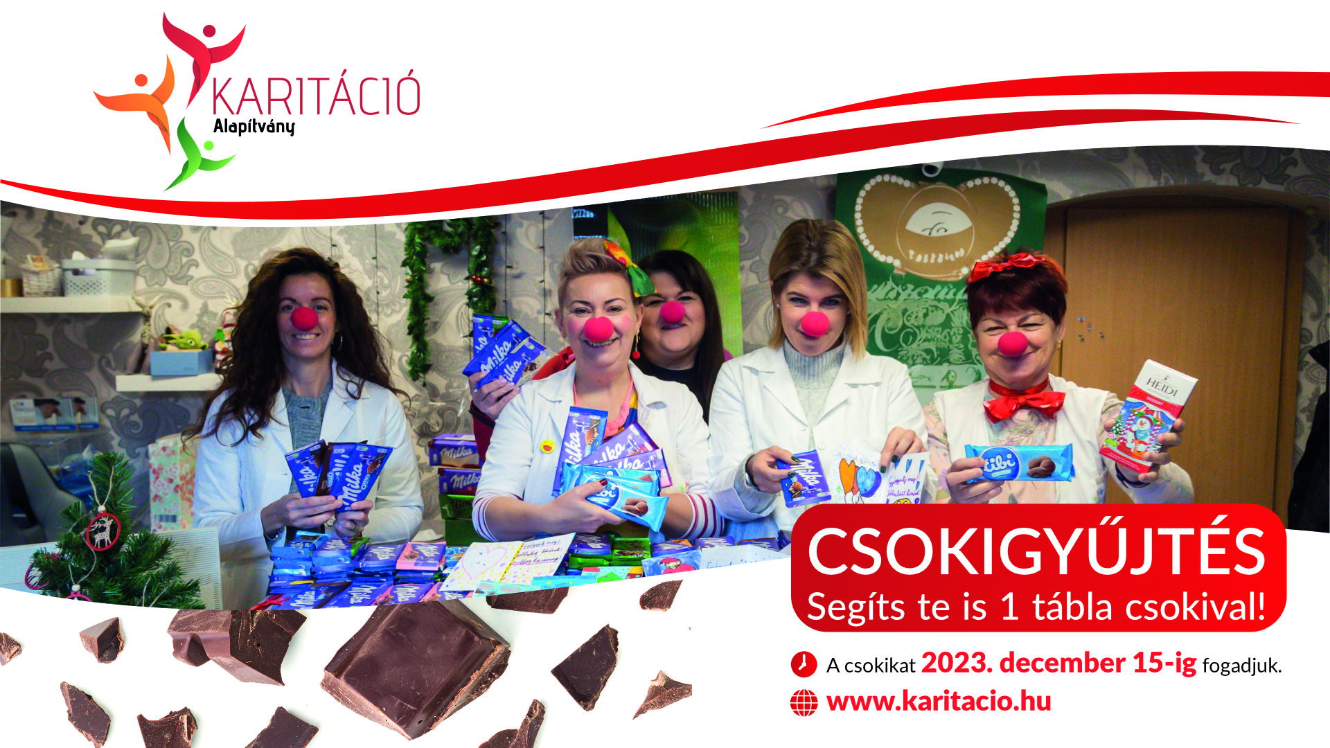 Karácsonyi csokigyűjtésre buzdítanak a bohócdoktorok